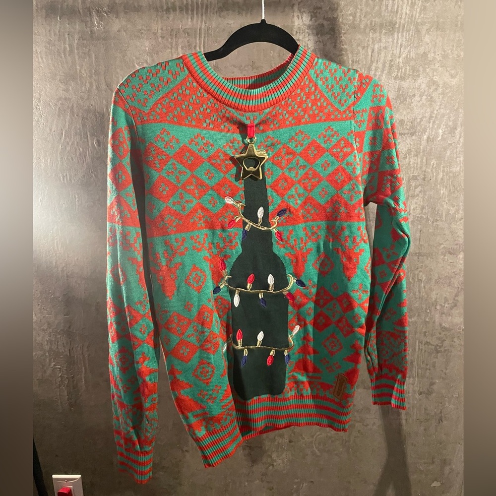 Festive Green and Red Men's Sweater